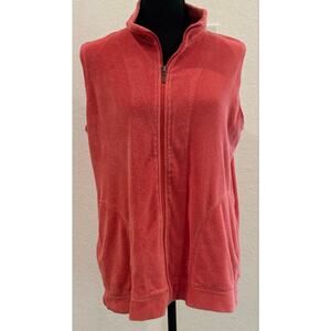 Additions by Chico’s Coral Terrycloth Vest with Pockets Size 1 (Medium)